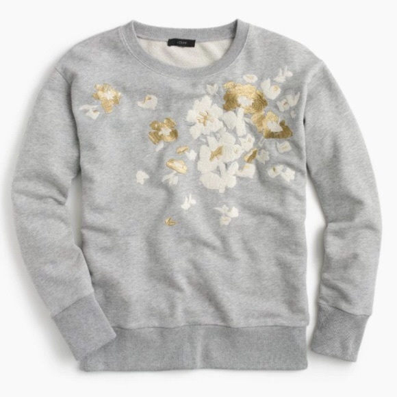J crew embroidered flower sweatshirt Clearance